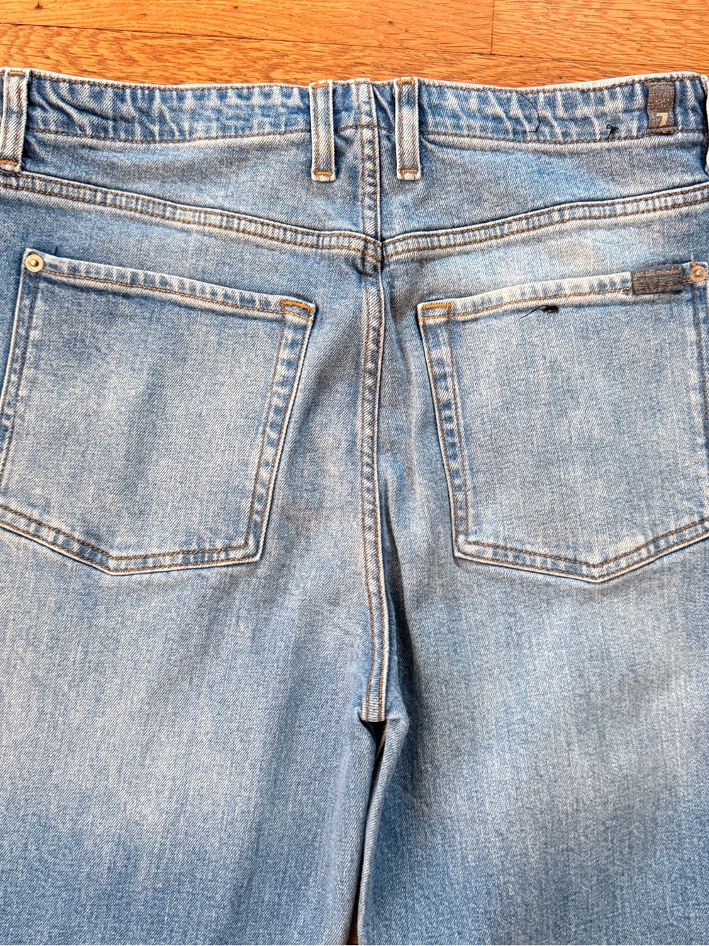 7 For All Mankind Light Blue High-Rise Flare Jeans - Picture 6 of 6